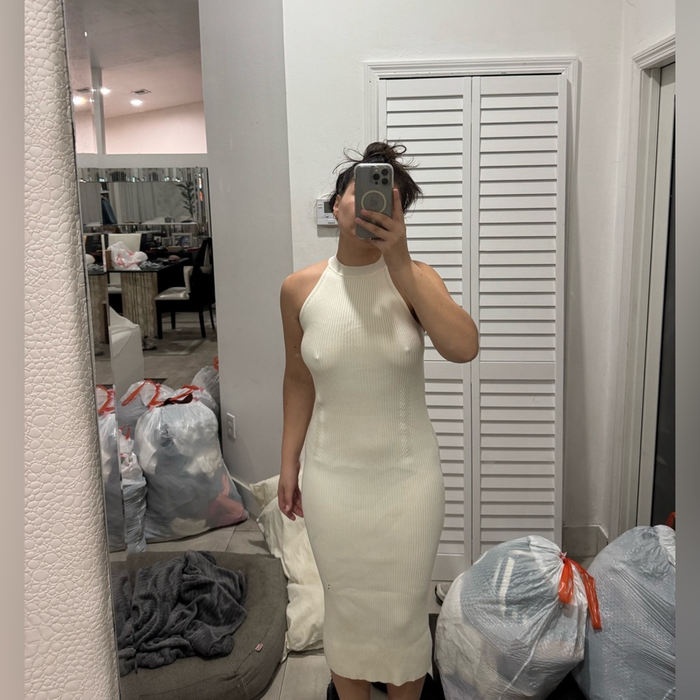 Cream Maxi Knit dress